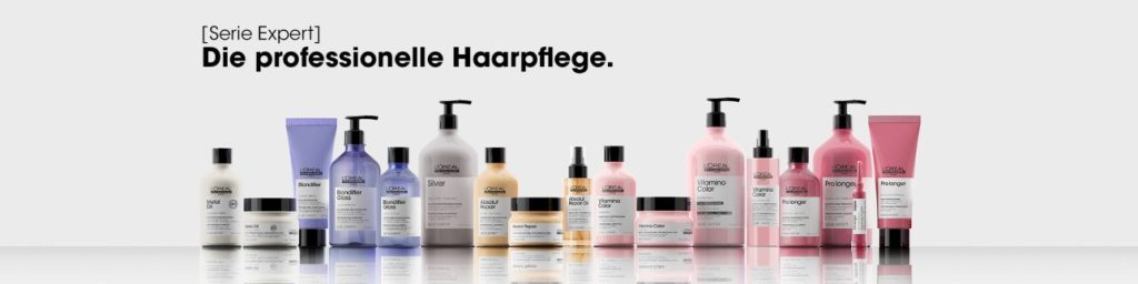 L'Oréal Haarpflegeprodukte Serie Expert auf weißem Hintergrund